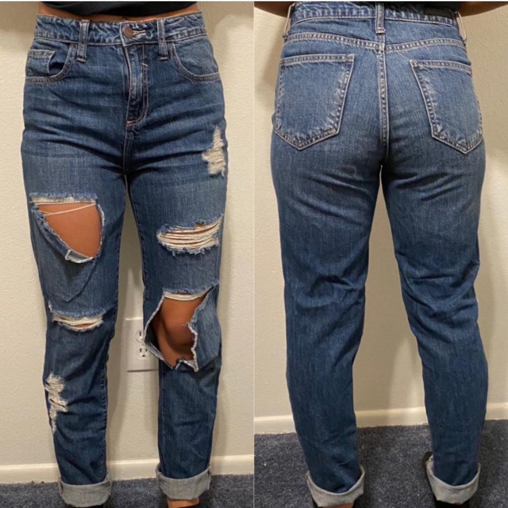 blue denim ripped jeans
